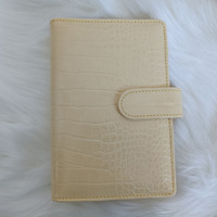 Carnet de notes de luxe en similicuir style crocodile, durable, rechargeable, avec pochettes à monnaie, classeur à anneaux, planificateur budgétaire personnalisé