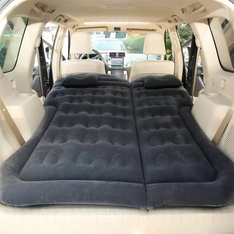 Air Mattress Camping Bed Cushion Pillow Inflatable Thickened Car Air Bed with Air Pump Portable Sleeping Pad Mattress