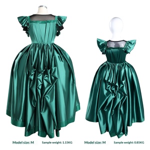 Vestito Verde Agnes per Bambini, Costume Cosplay Famiglia Addams, Cosplay Agnes per Adulti - Product Image 3