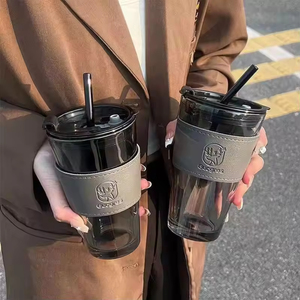 แก้วน้ำ/กาแฟสองชั้นแบบมีฉนวนกันความร้อน ความจุเยอะ พร้อมฝาพลาสติก ดีไซน์สวยงาม สีสันสดใสสำหรับฤดูร้อน รุ่นยอดนิยม - Product Image 1