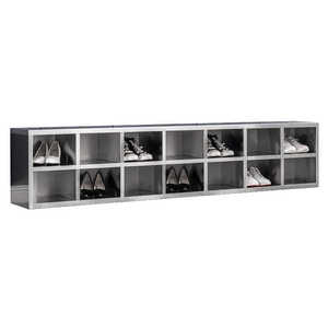 Mueble Zapatero <span class=keywords><strong>de</strong></span> Acero Inoxidable 304 <span class=keywords><strong>de</strong></span> Diseño Moderno y Simple, Personalizado por el Fabricante, para Cuartos Limpios, Laboratorios y Comercios - Product Image 5