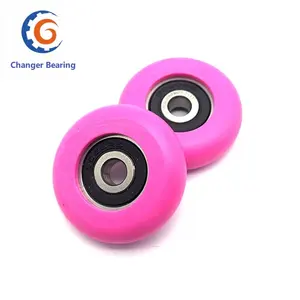 Very beautiful PINK color rowing seat wheels plastic wheel with bearing S626 bore 6mm, 6X34X10MM in stock