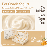 Yaourts fermentés pour animaux de compagnie au lait frais à 95 % avec postbiotiques pour chiens et chats, saveurs originales canneberge et argousier