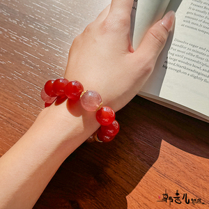 Braccialetti con perline in cristallo rosso naturale e strass, mantra buddista a sei sillabe, da donna, eleganti e lussuosi, regalo Han Qian'er - Product Image 4