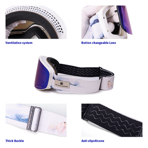 户外运动获胜者活动用滑雪护目镜男士磁性可更换镜片可调节背带 - Product Image 5