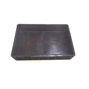 EU05 Black Plastic ESD Tote Box With Cover/ESD Circulation Box for Storage/Conductive PCB ESD Container Box