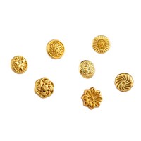Kancing Logam Vintage Emas Berkilau 16MM untuk Pakaian, Kancing Jahit Logam