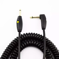 Câble de microphone pour instrument électrique, guitare, 24AWG OFC, faible bruit, prise plaquée or 14 pouces, interrupteur silencieux mono, jack PVC 6,5 mm