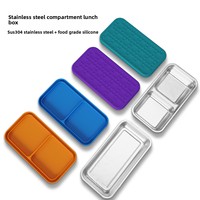 Boîte à lunch moderne et durable en acier inoxydable de 1 L, rectangulaire, étanche, avec couvercle