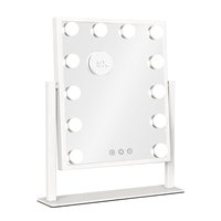 Miroir de maquillage Hollywood avec 12 ampoules LED, grossissement 5X, miroir de vanité de bureau blanc avec support inclinable pour chambre à coucher et studio