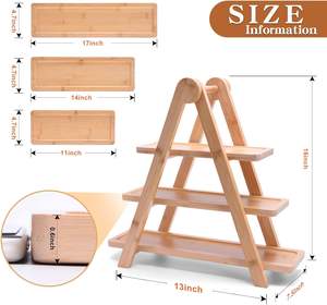 <span class=keywords><strong>Plateau</strong></span> de service en <span class=keywords><strong>bois</strong></span> à 3 niveaux, simple et moderne, pour gâteau et snack, présentoir pour fête et Thanksgiving - Product Image 5