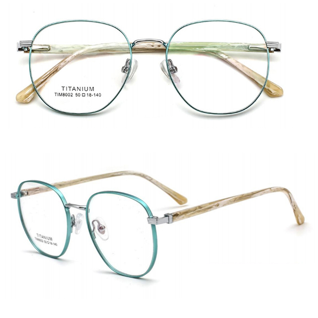 Titanium Frame Acetate Leg Prescription Eyeglasses Spectacle Oversized Optical Glasses for Women Men Newest