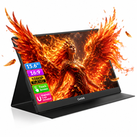 Écran portable 15,6 pouces pour ordinateur portable, OEM ODM, tactile, FHD 1920x1080, étui en cuir magnétique intégré, ultra-fin, écran de travail à distance