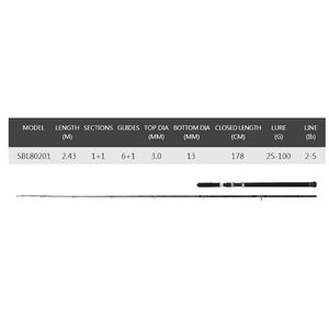 Cañas <span class=keywords><strong>de</strong></span> pescar <span class=keywords><strong>de</strong></span> barco completas Jigging personalizadas al por mayor 2,43 M 2 secciones señuelo sólido 25-100 cañas <span class=keywords><strong>de</strong></span> curricán para Mar Océano - Product Image 6