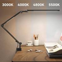 Lampe de bureau LED pliable en métal, tactile/infrarouge, à intensité variable, couleur, protection oculaire, CRI 95 élevé, pour étudiants, chambre, dessin, nail art