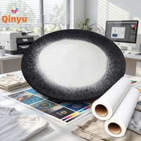 Poudre adhésive blanche thermofusible Qinyu en TPU polyuréthane pour transfert thermique sur vêtements, commande minimum 1 kg