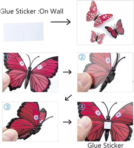 Autocollant mural <span class=keywords><strong>en</strong></span> PVC 3D coloré <span class=keywords><strong>en</strong></span> forme de papillon, écologique, imperméable, réutilisable, décoration de fête d'anniversaire, style Art Déco, papillons - Product Image 4