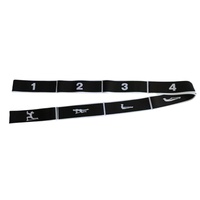 Bande d'exercice longue personnalisable avec logo couleur, plusieurs boucles, ruban d'étirement numéroté (8-12 boucles) pour la danse, le fitness, le Pilates, le yoga