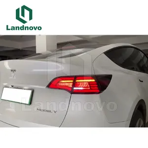 Landnovo Lampu Belakang Mobil Modifikasi, Bagian Tubuh Lampu Belakang Mobil Parkir Mundur untuk Tesla Model 3 Y Led