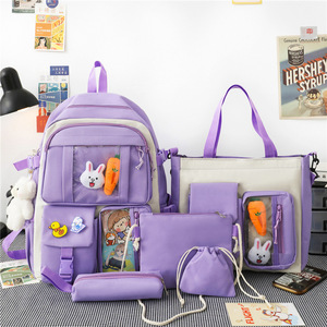 Sac à dos léger pour collégiens et lycéens, cinq pièces, grande capacité, pour les deux épaules - Product Image 3