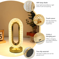 Lampe de table LED en cristal sans fil rechargeable par USB avec télécommande infrarouge OEM ODM pour restaurant, bar, chambre