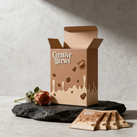 Caja de Regalo Plegable con Relieve Ecológica y Creativa para Granos de Café, para Tiendas Minoristas, con Logotipo Personalizado, Empaque para Café Instantáneo con Impresión