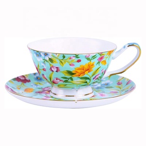 Tazza da tè e <span class=keywords><strong>piattino</strong></span> all'ingrosso Set tazza da tè e caffè <span class=keywords><strong>con</strong></span> <span class=keywords><strong>piattino</strong></span> 7 once Bone China tazza da tè e <span class=keywords><strong>piattino</strong></span> Set nero - Product Image 3