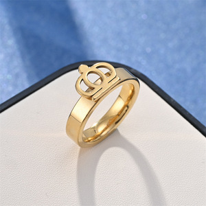 Anillo de acero inoxidable con diseño de mariposa y ojo de diablo, anillo de reloj, joyería unisex, regalo, anillo de moda en oro amarillo para mujeres y hombres - Product Image 3