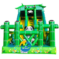 Château gonflable géant Panda de 18 pieds, toboggan Panda géant, combos, animaux de la jungle, château gonflable pour événements festifs