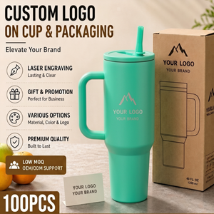 Custom LOGO 40oz Tumbler Stainless Steel <strong>Car</strong> Cup Vacuum Insulated Water Bottle Leak Proof Cap Travel <strong>Mug</strong> with Straw and Handle - Product Image 2