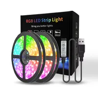 Tira de luces LED de colores RGB 5050, cinta para decoración de cama, retroiluminación de TV, 1m, 2m, 3m, 4m, 5m, 5V, USB, BT, 50CM