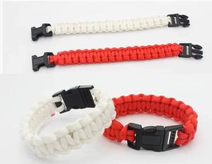 High Quality <b>Red</b> Survival CORD <b>BRACELET</b> Essential Safety Gear - Product Image 1