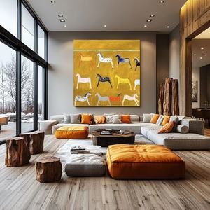 Art mural 3D contemporain, carré, abstrait, minimaliste, fantaisie, décoration moderne pour la maison et la galerie - Product Image 2