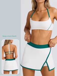 Conjuntos <span class=keywords><strong>Deportivos</strong></span> de Verano al por Mayor de Alta Calidad <span class=keywords><strong>para</strong></span> Gimnasio y Fitness con Sujetador Deportivo Halter y Falda-Vestido de Tenis o Yoga <span class=keywords><strong>para</strong></span> Mujer - Product Image 2