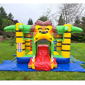 Castillo Inflable Pequeño del Rey León con Tobogán, PVC Ecológico, Capacidad de 800 kg para Niños - Product Image 1