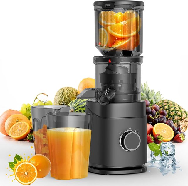 Juicer Machines Cold Press Juicer with Wide Chute 150W Slow Masticating Juicers High Juice Yield for Fruits & Vegetables