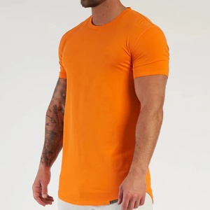 Nouveau T-shirt décontracté à manches courtes pour le sport et le fitness, tendance musculaire estivale, en polyester/coton doré - Product Image 3
