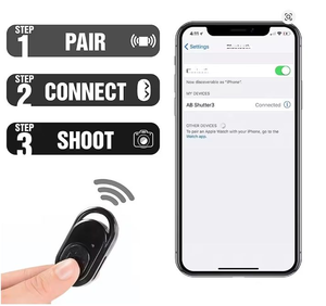 Déclencheur universel pour appareil photo BT, bouton de commande pour téléphones mobiles, télécommande selfie pour téléphones iOS et Android - Product Image 2