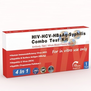 Kit <span class=keywords><strong>de</strong></span> Prueba Rápida 4 en 1 para Detección <span class=keywords><strong>de</strong></span> <span class=keywords><strong>VIH</strong></span>, VHC, HBsAg y Sífilis en Sangre, Manual, <span class=keywords><strong>de</strong></span> Plástico, para Uso Doméstico, Resultados Rápidos, Fácil <span class=keywords><strong>de</strong></span> Usar - Product Image 1