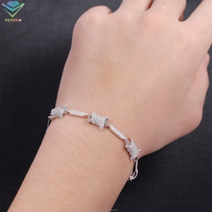 Yu Ying Design 925 <b>Silver</b> Vvs Moissanite Diamond Bracelet for <b>Mans</b> Hiphop Jewelry - Product Image 5