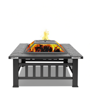 Braciere Northton da 32 Pollici in Ferro Nero con Griglia per Cucinare, per Uso Esterno su Patio, Stile Moderno a Legna - Product Image 1