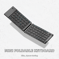 Keyboard Ergonomis Tahan Air 66-Tombol BT Isi Ulang, Ultra Tipis, Ukuran Saku, Mini, Dapat Dilipat, untuk Laptop, Tablet, PC