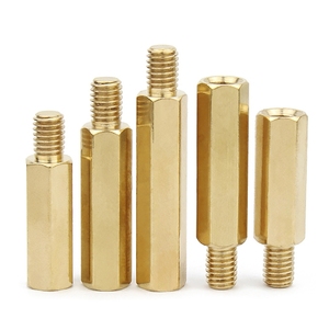 Entretoise hexagonale en laiton poli mâle-<span class=keywords><strong>femelle</strong></span>, poteau de support de carte mère, colonne de carte PCB, boulon <span class=keywords><strong>d</strong></span>'entretoise de carte mère, filetage UNC, 2 écrous - Product Image 4