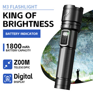 Lampe torche LED ABS blanche à zoom haute luminosité, best-seller transfrontalier, recharge rapide Type-C, portée de faisceau 500m+, idéale pour le camping - Product Image 3