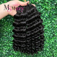 Extensions de cheveux humains 100% naturels, style Hot Pixie Curly Deep Wave, pour tressage au crochet, avec plumes, installation et retrait plus rapides, mèches de cheveux humains bruts