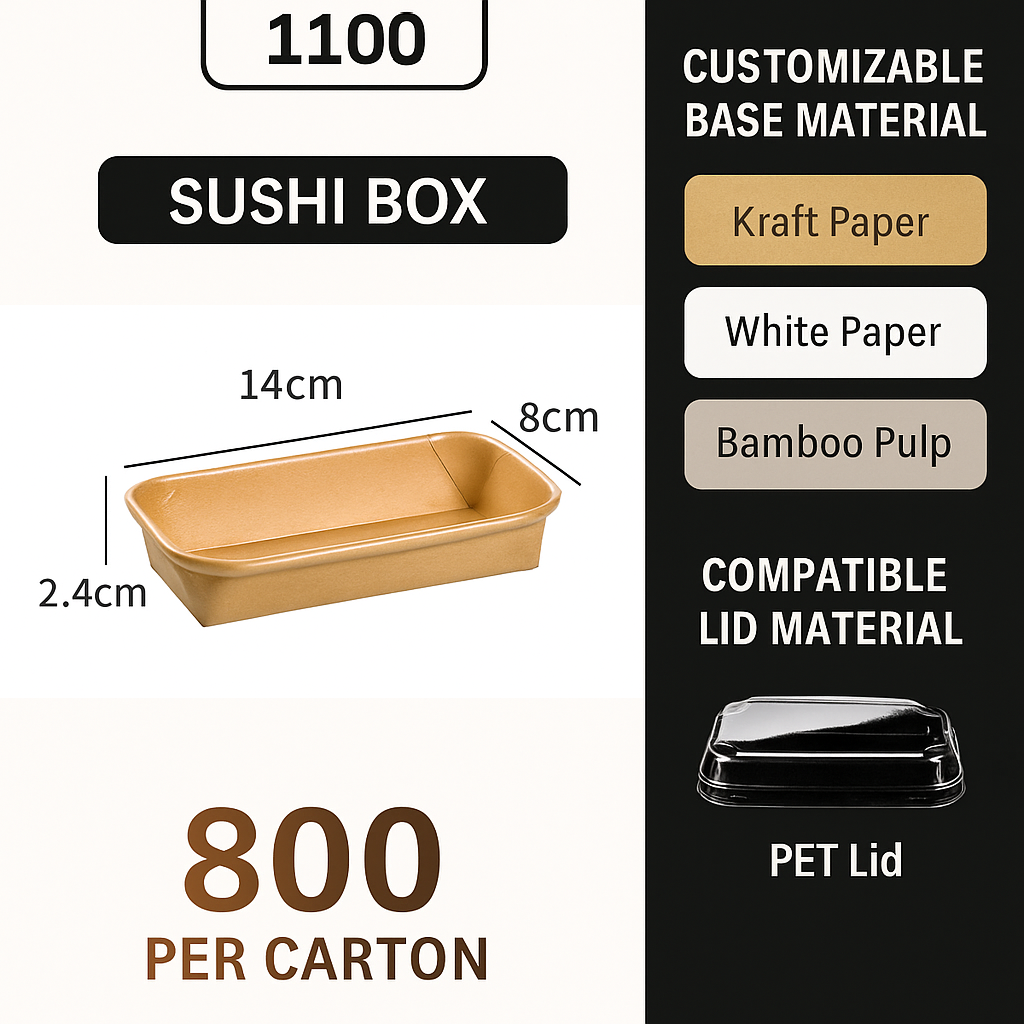 1100 sushi box with lid