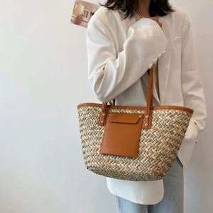 Pochette En osier tresse de raphia sac paille A UNE seule bretelle quy định FILET Fleurs Carre đổ điện thoại - Product Image 4