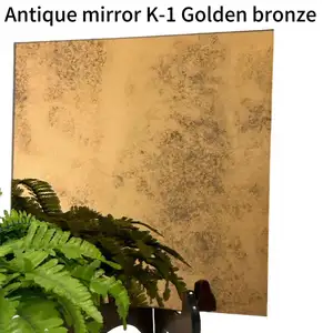 K 황금 청동 골동품 거울 장식 3mm 4mm 6mm 8mm 두께 벽을위한 미니멀리스트 고급 유리 거울 타일