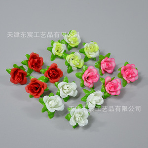 Bouquets de roses artificielles Dongchen Crafts, 3 cm, rouge vif, fleurs en soie pour décorations de mariage et travaux manuels DIY - Product Image 4