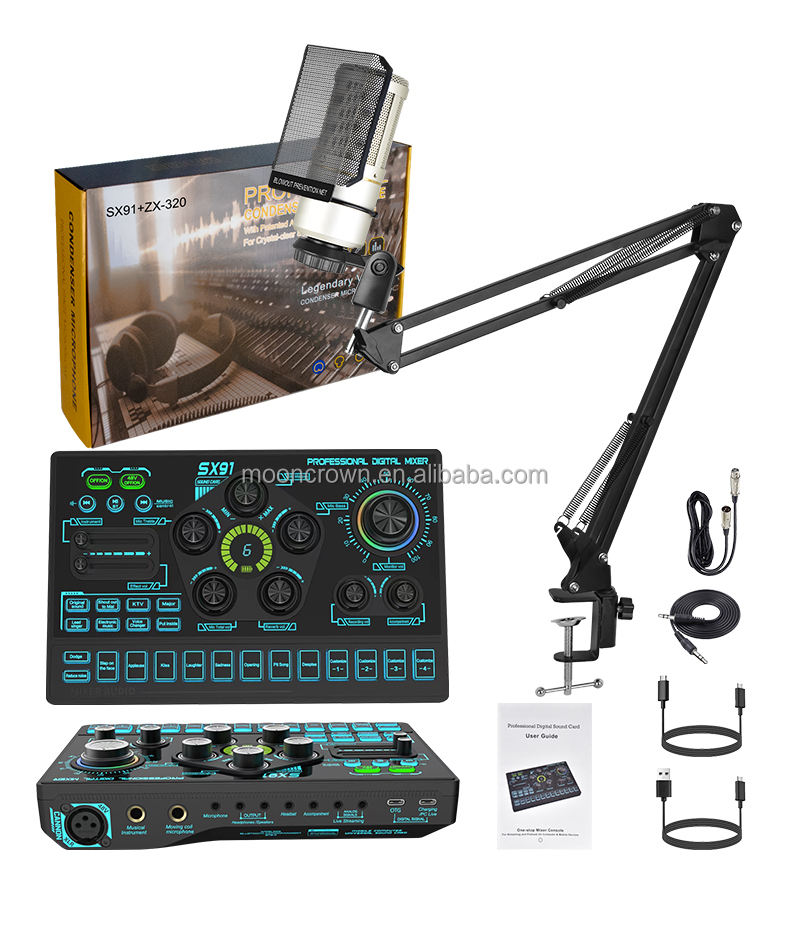 SX91 Sound Card & ZX320 Microphone - Professional Podcast Gear